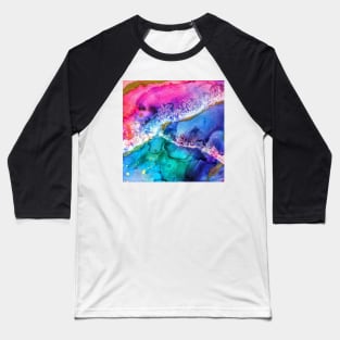 Multicolored Abstract Painting Baseball T-Shirt